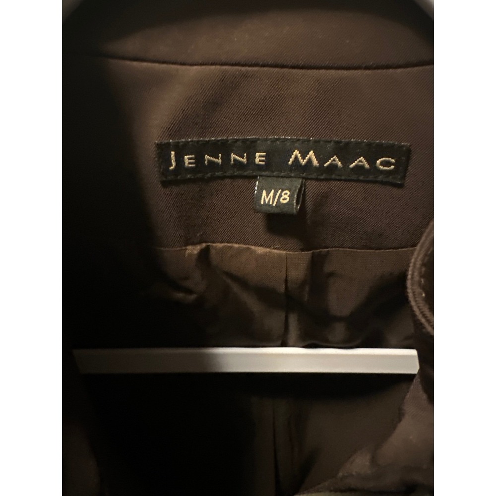 Jenne Maac Vintage Brown Zip Up Belted Jacket Mock Neck Made in USA Size M 8 - Picture 2 of 7